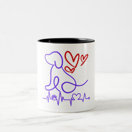 Taza Bicolor Perro El día de San Valentín lindo Lover