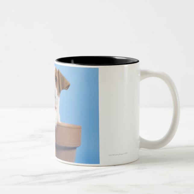 Taza Bicolor Perro en maceta (Derecha)