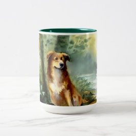 Taza Bicolor Perro en Woods