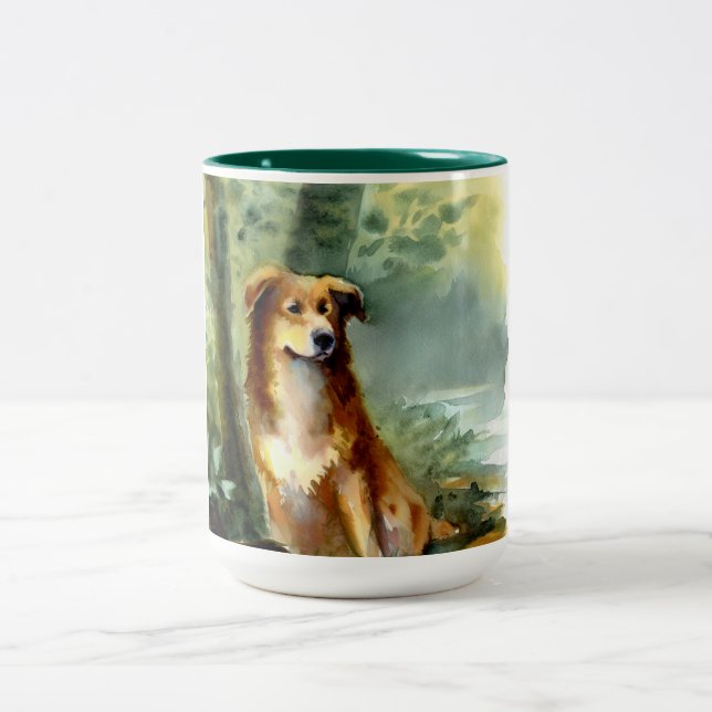 Taza Bicolor Perro en Woods (Centro)