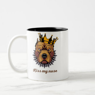 Taza Bicolor Perro Enojado – "Bésame la Nariz" Diseños Divertid