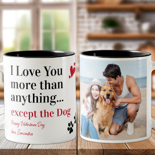Taza Bicolor Perro gracioso que te amo Personalizado Día de San