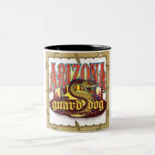 Taza Bicolor Perro guardián de Arizona Serpiente con borde bron
