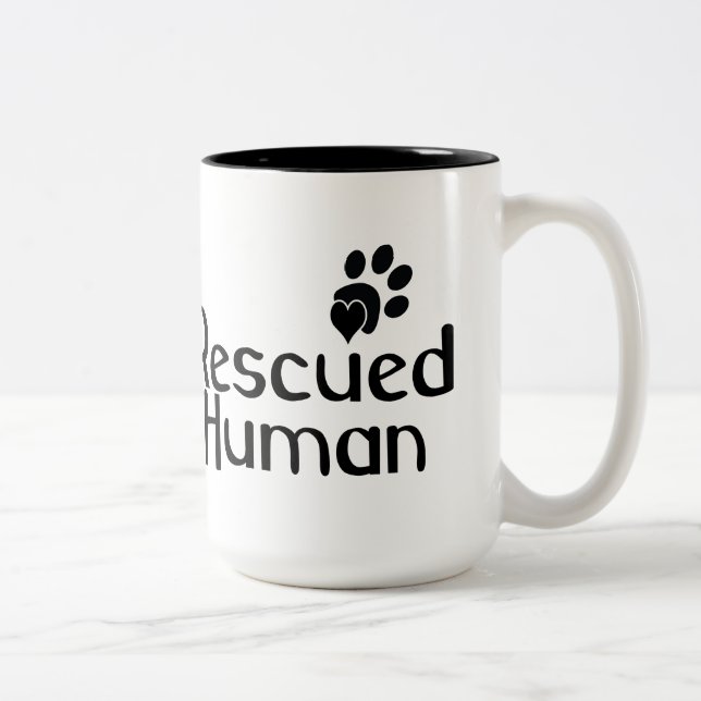 Taza Bicolor Perro humano rescatado (Derecha)