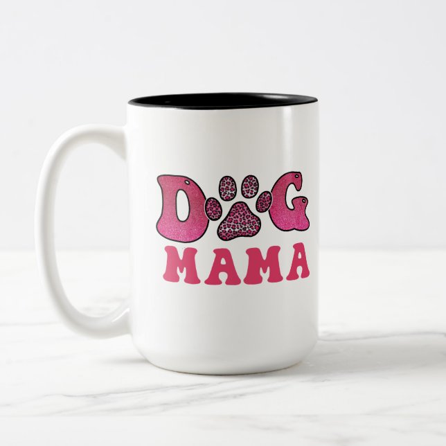 Taza Bicolor Perro Mama-Mascota-Funny (Izquierda)