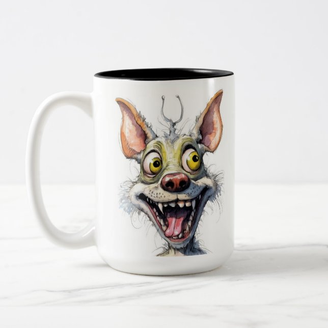 Taza Bicolor Perro monstruo gracioso: Chuckling Chihuahua (Izquierda)