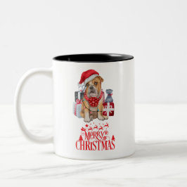 Taza Bicolor perro navidad