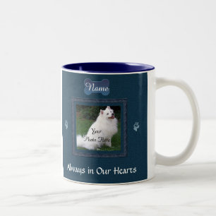 Taza Bicolor Perro o gato azul en recuerdo