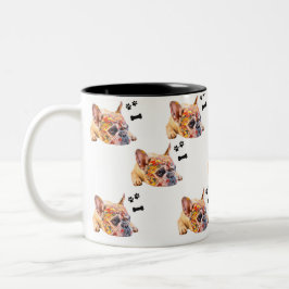 Taza Bicolor Perro personalizado Cara Mug, Mascota personalizad