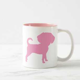 Taza Bicolor Perro principal grande lindo divertido de Puggle