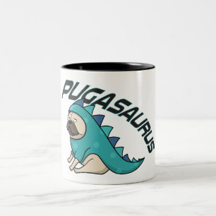 Taza Bicolor Perro Pugador Pugário Dos Muñecas Tonadas