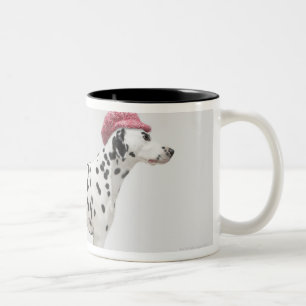Taza Bicolor Perro que lleva un gorra