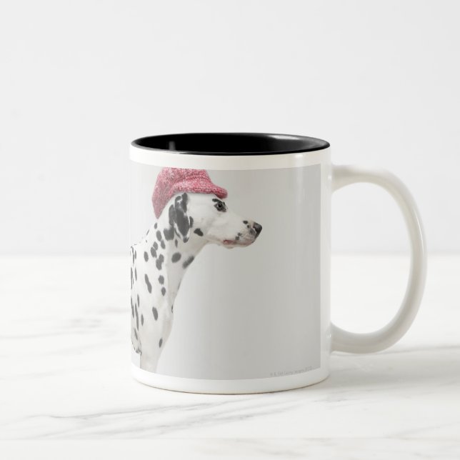 Taza Bicolor Perro que lleva un gorra (Derecha)