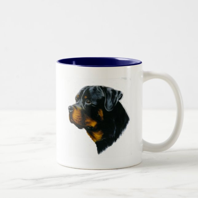 Taza Bicolor perro-rottweiler (Derecha)