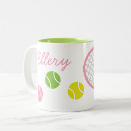 Taza Bicolor Perro Tennis Personalizado Mug
