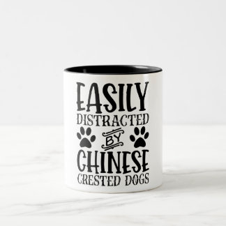 Taza Bicolor Perros Crestados Chinos Distrados Fácilmente