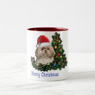 Taza Bicolor Perros de Feliz Navidad