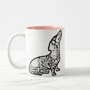 Taza Bicolor perros de la salchicha de Frankfurt del corazón i