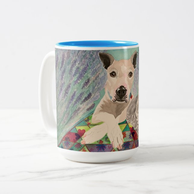 Taza Bicolor Perros de picnic (Anverso izquierdo)