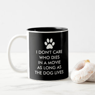Taza Bicolor Perros en películas con la impresión blanca de l