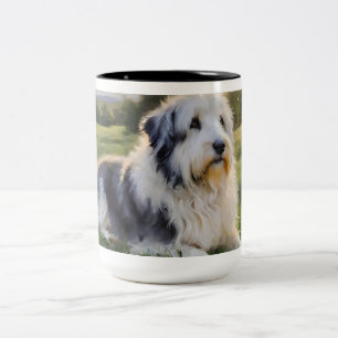 TAZA BICOLOR PERROS INGLESES EN CAMPO