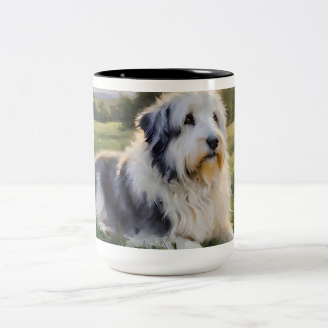 TAZA BICOLOR PERROS INGLESES EN CAMPO (Centro)