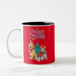 Taza Bicolor Perros navidades