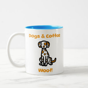 Taza Bicolor ¡Perros y café Woof!