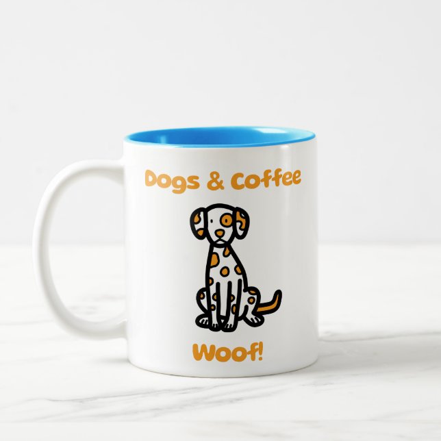 Taza Bicolor ¡Perros y café Woof! (Izquierda)