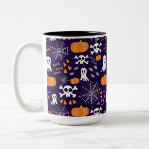 Taza Bicolor Personajes Divertidos y Espeluznantes de Halloween