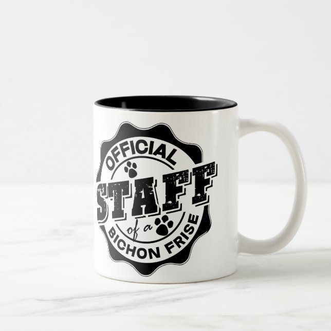 Taza Bicolor Personal oficial de un Bichon Frise (Derecha)