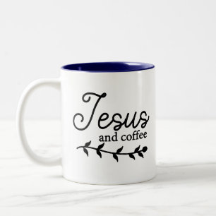 Taza Bicolor Personalice Jesús y Café Combo Mug