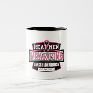 Taza Bicolor Personalícelo cáncer de pecho REAL del ROSA del