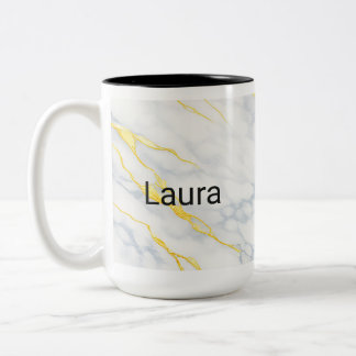 Taza Bicolor Personalised Mug Gold Veining Effect Custom Mug 