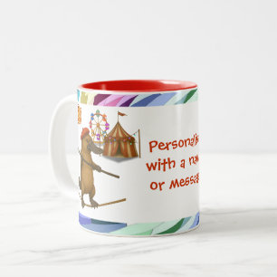 Taza Bicolor Personaliza al ornitorrinco Plato que camina por l