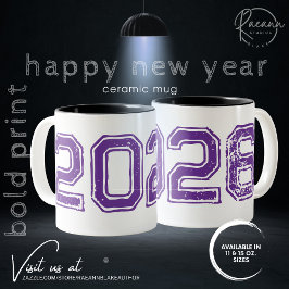 Taza Bicolor Personalizable 2026 Impresión en negrita Mug de ce
