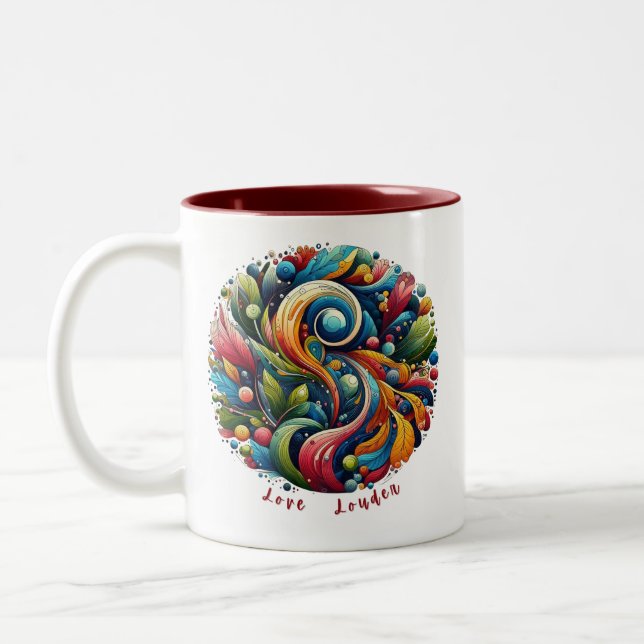 Taza Bicolor Personalizable de amor más fuerte (Izquierda)