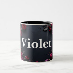 Taza Bicolor Personalizable de dos tonos de diseño floral tazón