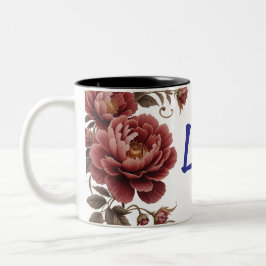 Taza Bicolor Personalizable de dos tonos floral mug