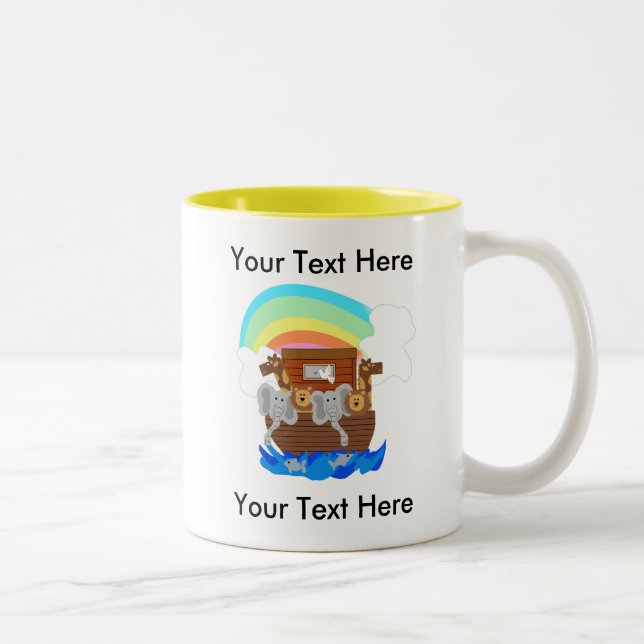 Taza Bicolor Personalizable de la arca de Noah (Derecha)