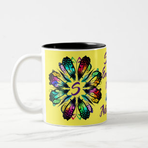 Taza Bicolor Personalizable de mariposa simple