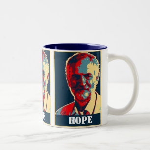 Taza Bicolor personalizable de trabajo de apoyo a corbyn HOPE m
