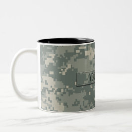 Taza Bicolor Personalizable del camuflaje del ACU del ejército
