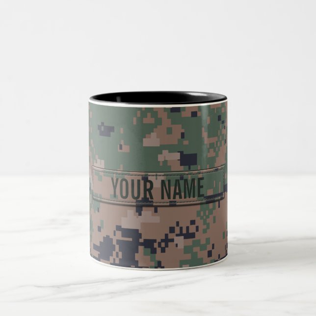 Taza Bicolor Personalizable del camuflaje del arbolado de (Centro)