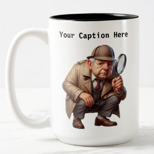 Taza Bicolor Personalizable Detective Personalizado Mystery