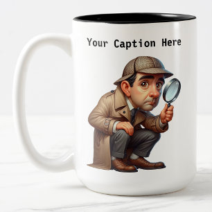 Taza Bicolor Personalizable Detective Personalizado Mystery