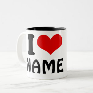 Taza Bicolor Personalizable Día de San Valentín Amo Personaliza