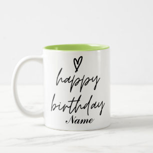 Taza Bicolor Personalizable Happy Birday Coffee Mug