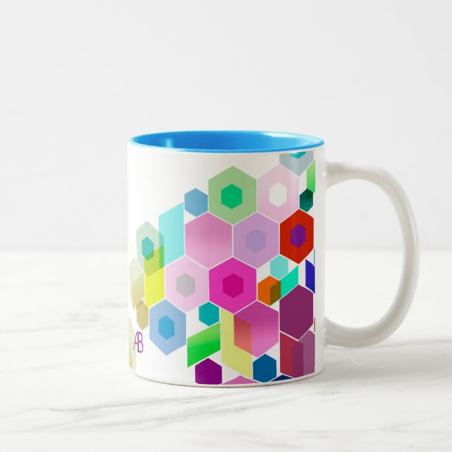 Taza Bicolor Personalizable: Hexagonal (Derecha)