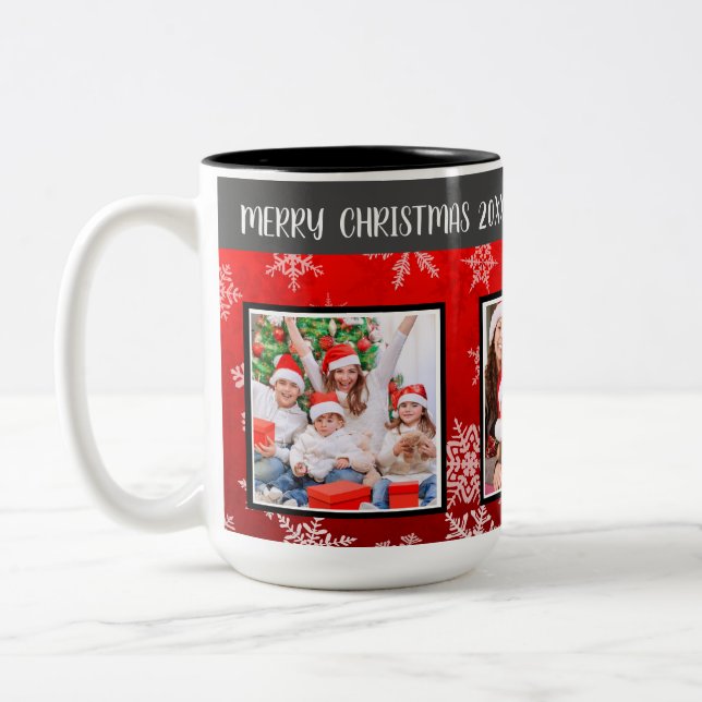 Taza Bicolor Personalizable Navidades de familia Mug (Izquierda)
